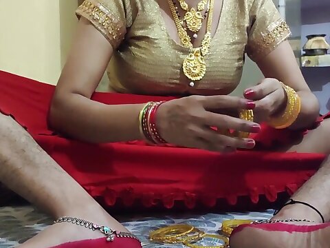 A freshly married bride, shaving thither
